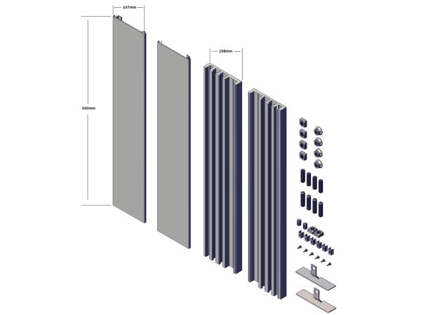 Complete Set Universele Muursteunen 55cm